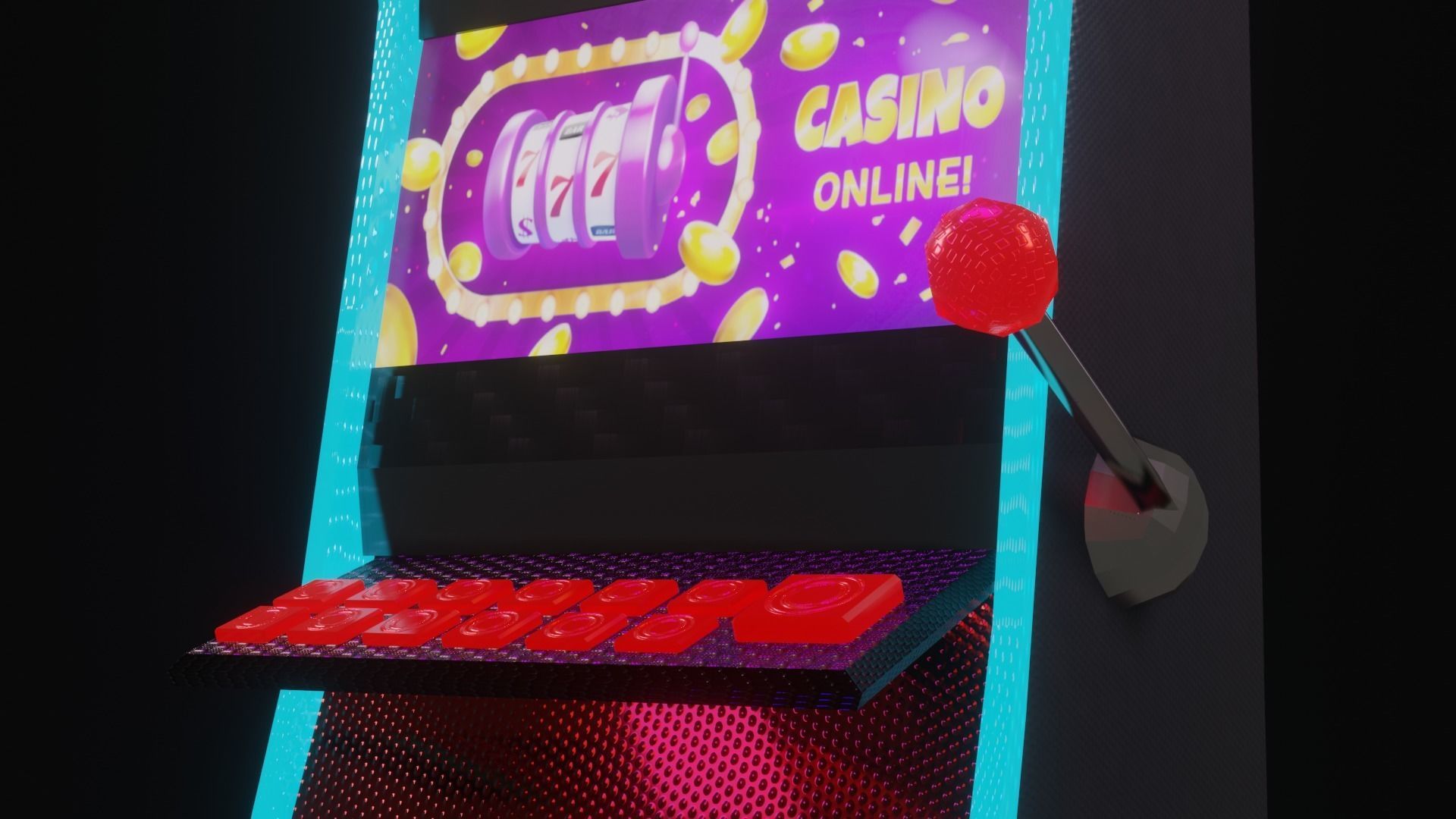 CASINO SLOT MACHINE Low-poly 3D model_2