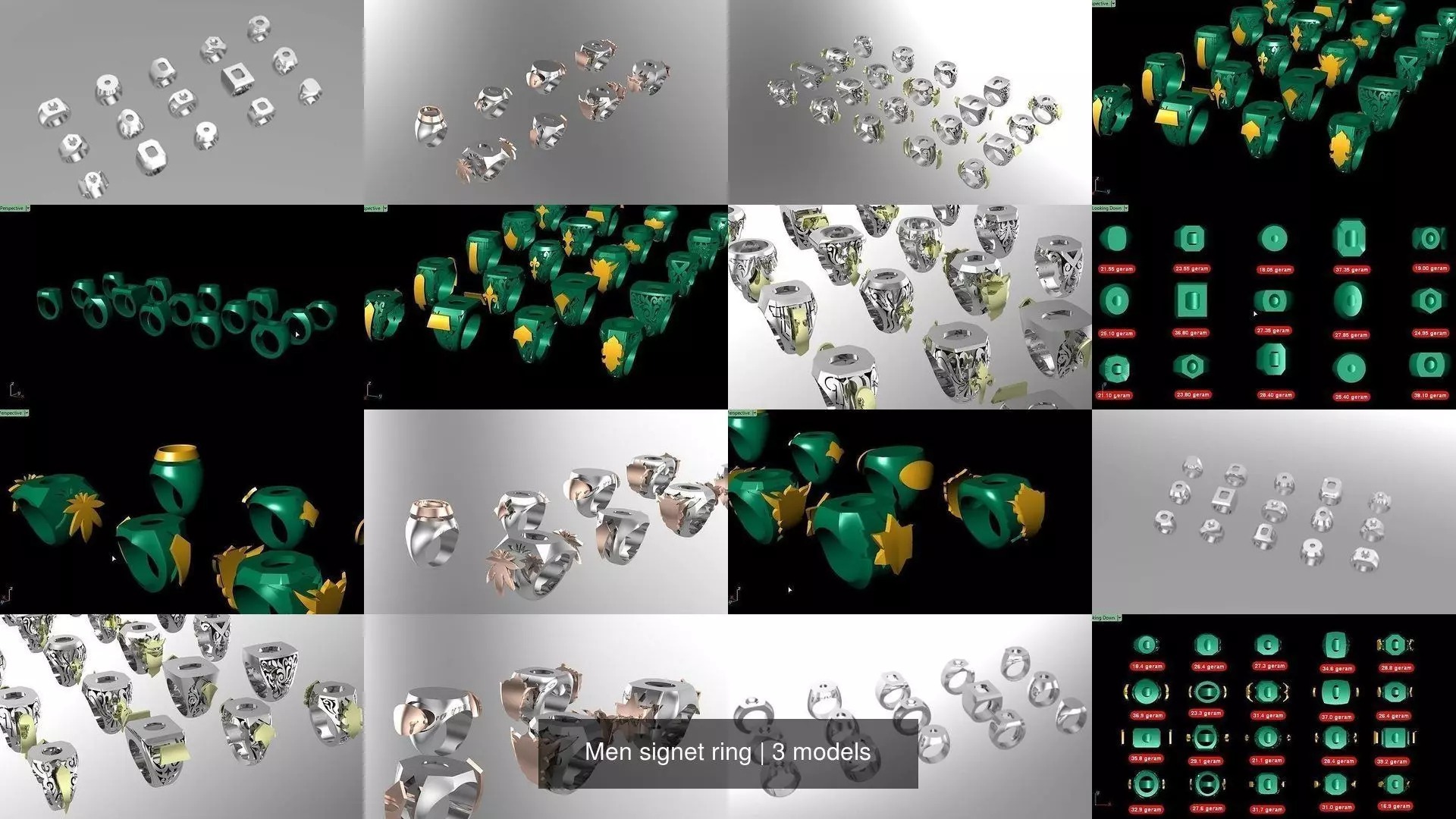 Men signet ring 3D Model Collection_0