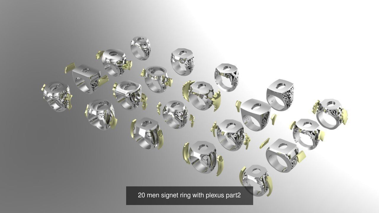 Men signet ring 3D Model Collection_3