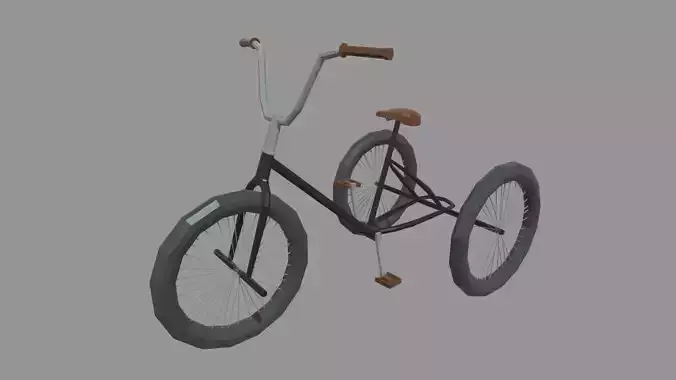 Low Poly Adult Tricycle 01