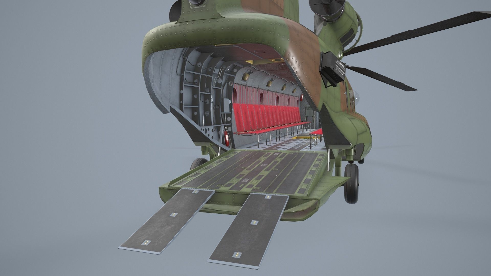 CH-47 Chinook Korean Air Force Static Low-poly 3D model_16