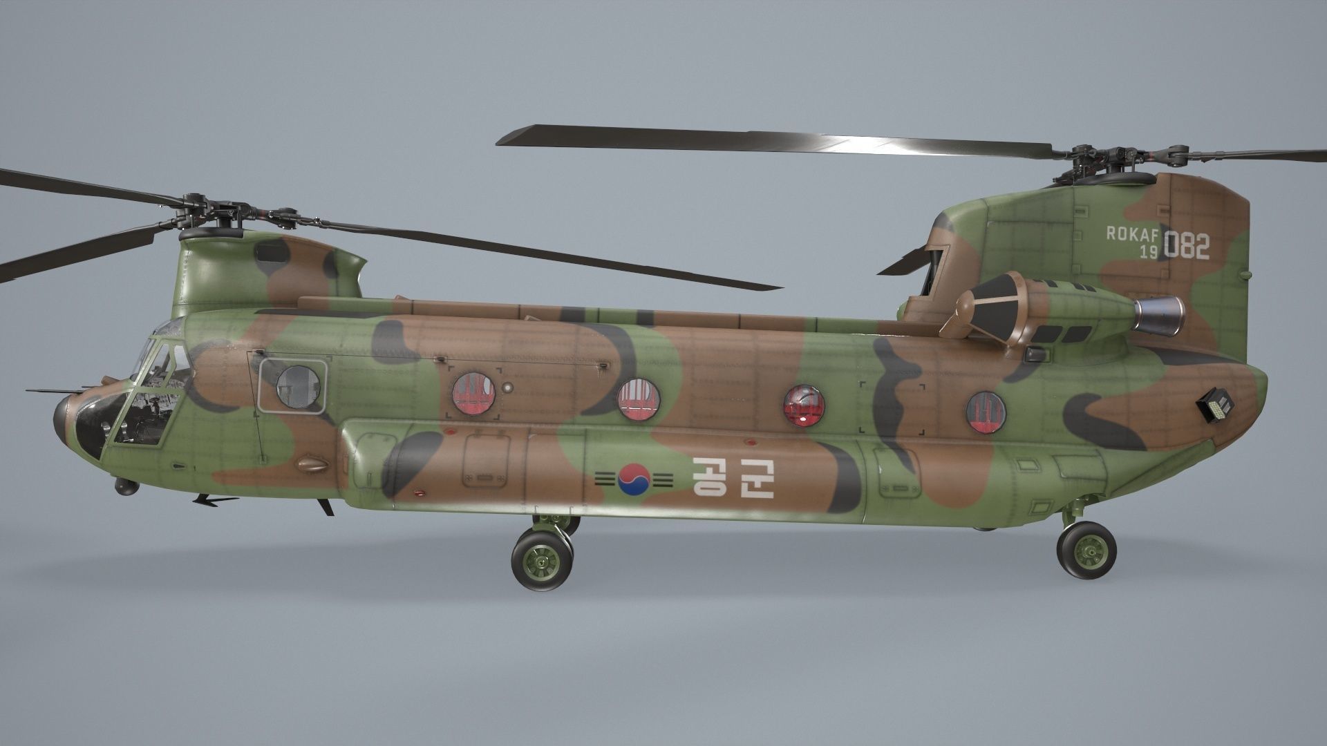 CH-47 Chinook Korean Air Force Static Low-poly 3D model_15