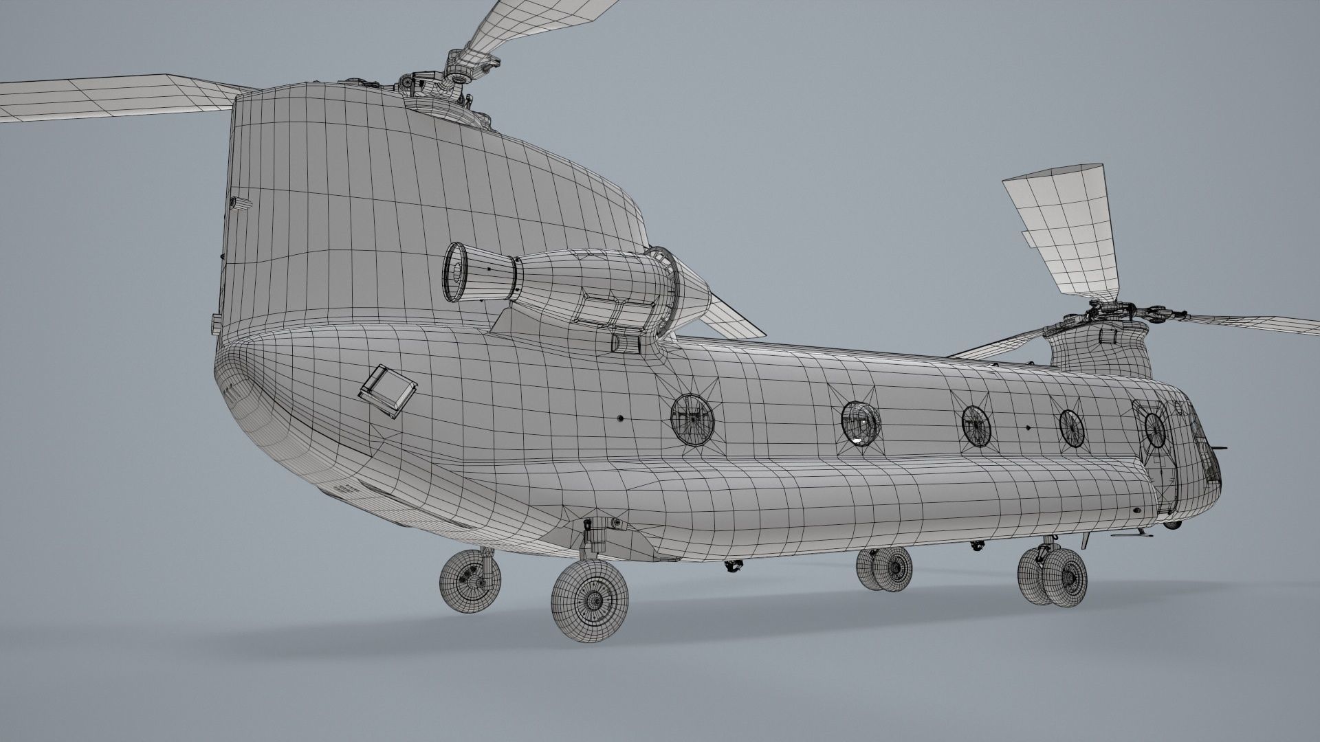 CH-47 Chinook Korean Air Force Static Low-poly 3D model_30