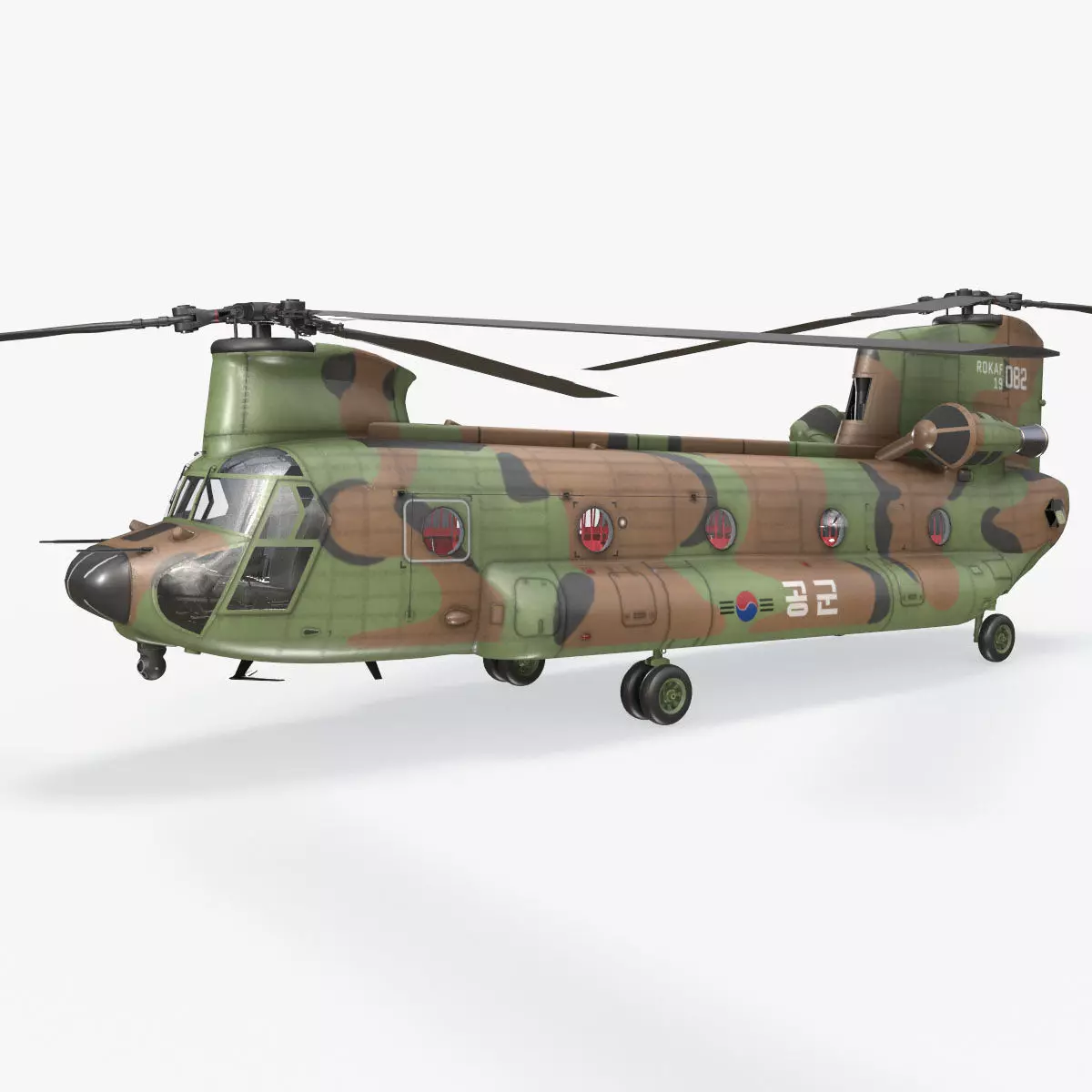 CH-47 Chinook Korean Air Force Static Low-poly 3D model_0