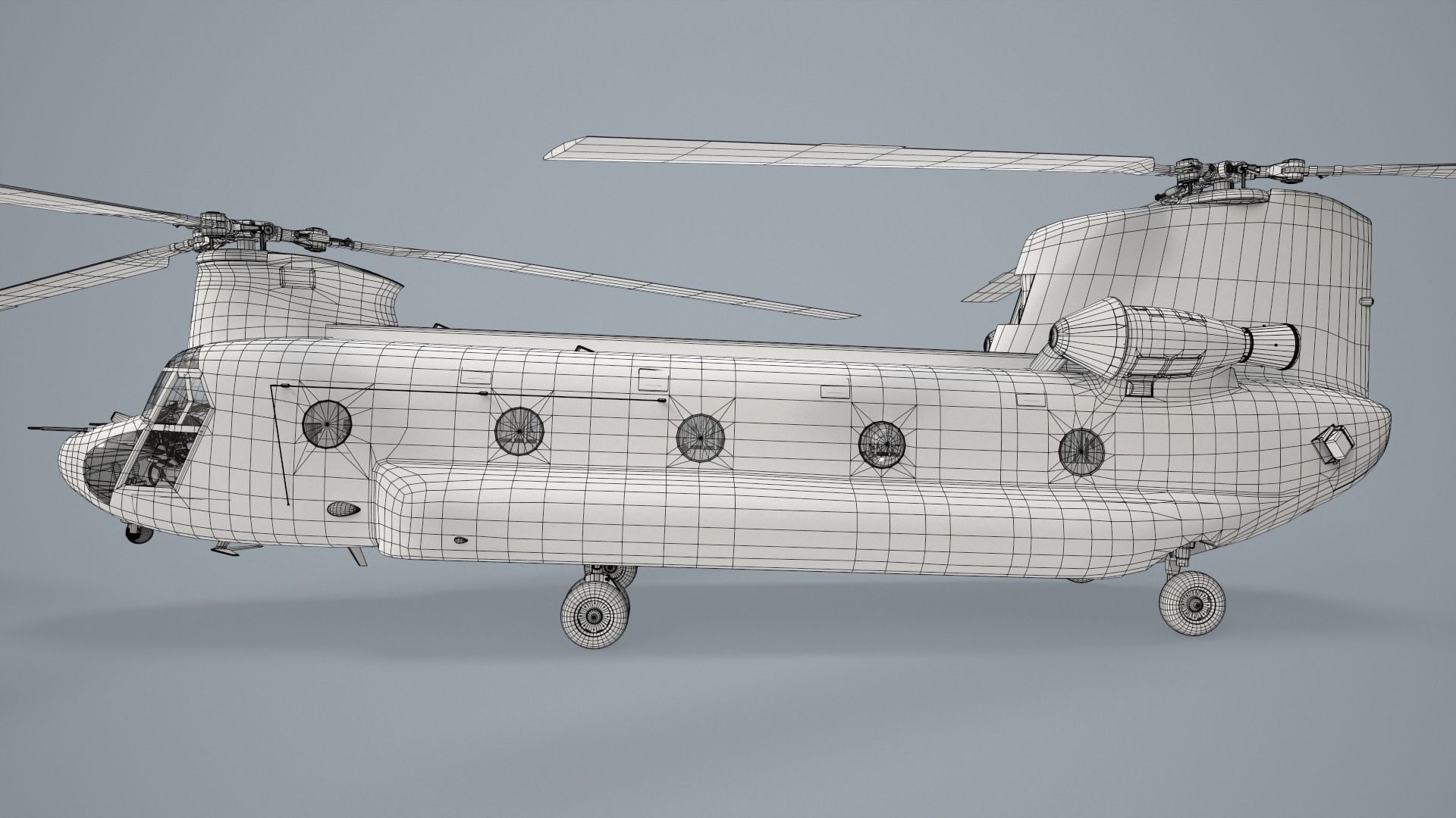 CH-47 Chinook Korean Air Force Static Low-poly 3D model_33