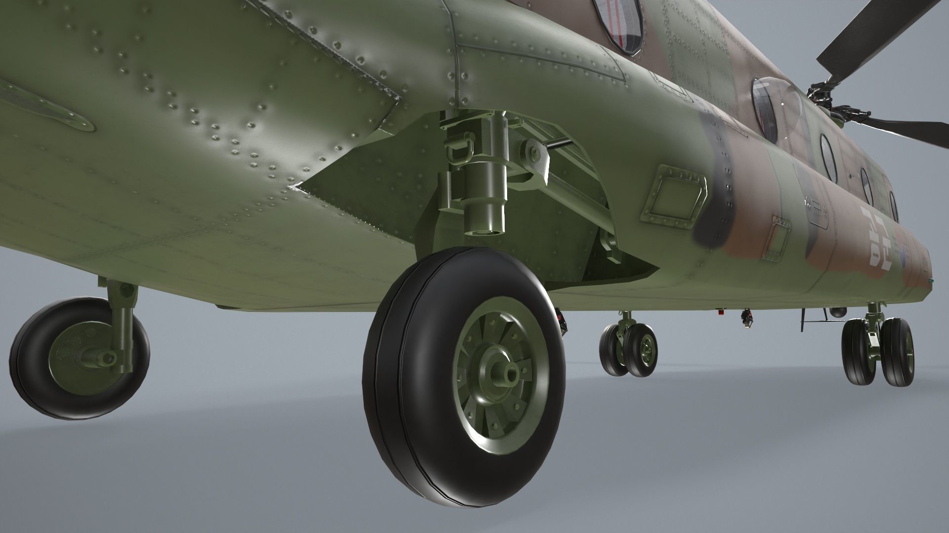 CH-47 Chinook Korean Air Force Static Low-poly 3D model_12