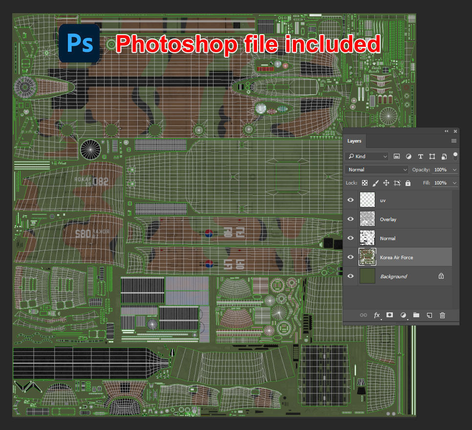CH-47 Chinook Korean Air Force Static Low-poly 3D model_38