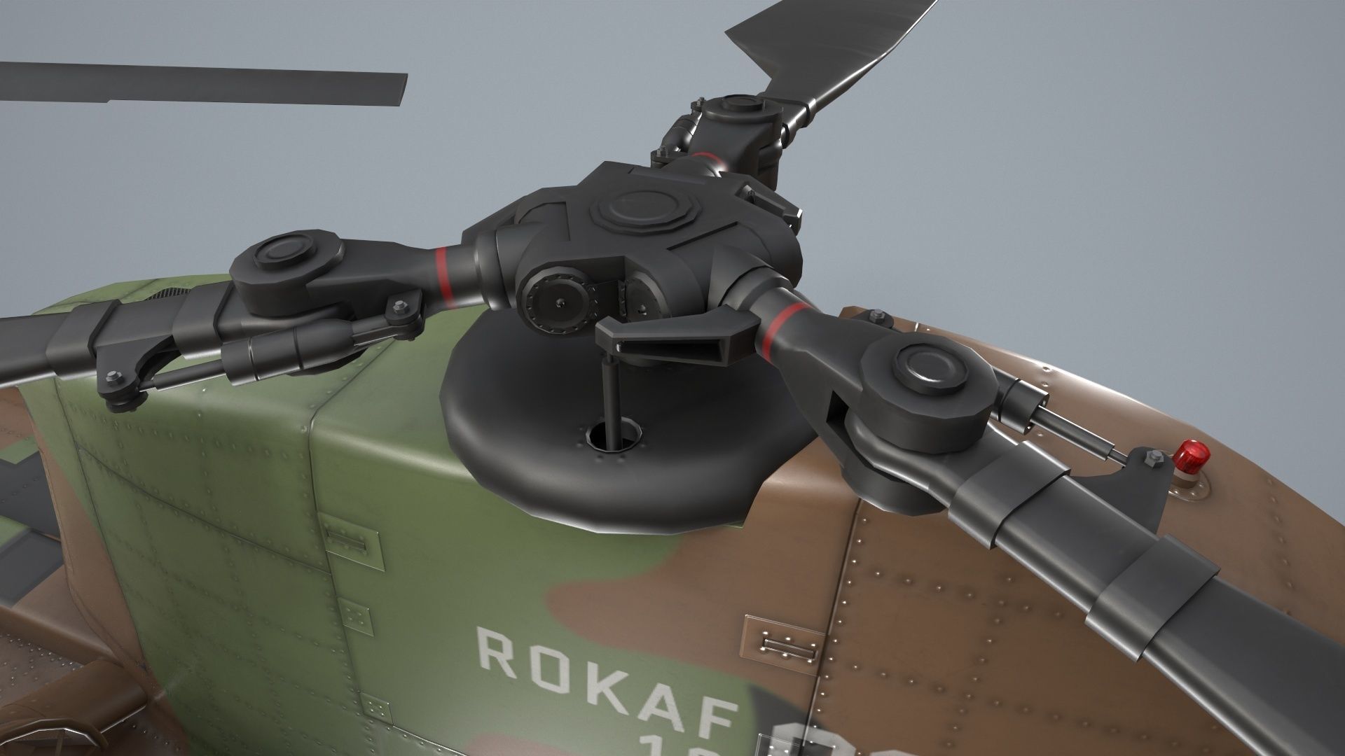 CH-47 Chinook Korean Air Force Static Low-poly 3D model_10