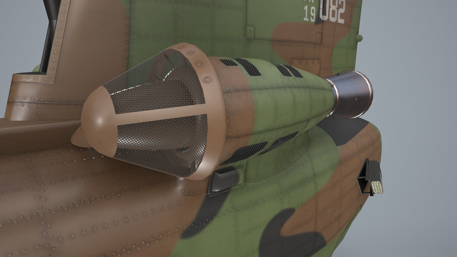 CH-47 Chinook Korean Air Force Static Low-poly 3D model_9