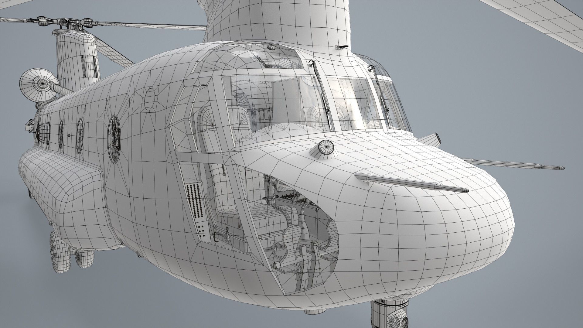 CH-47 Chinook Korean Air Force Static Low-poly 3D model_31