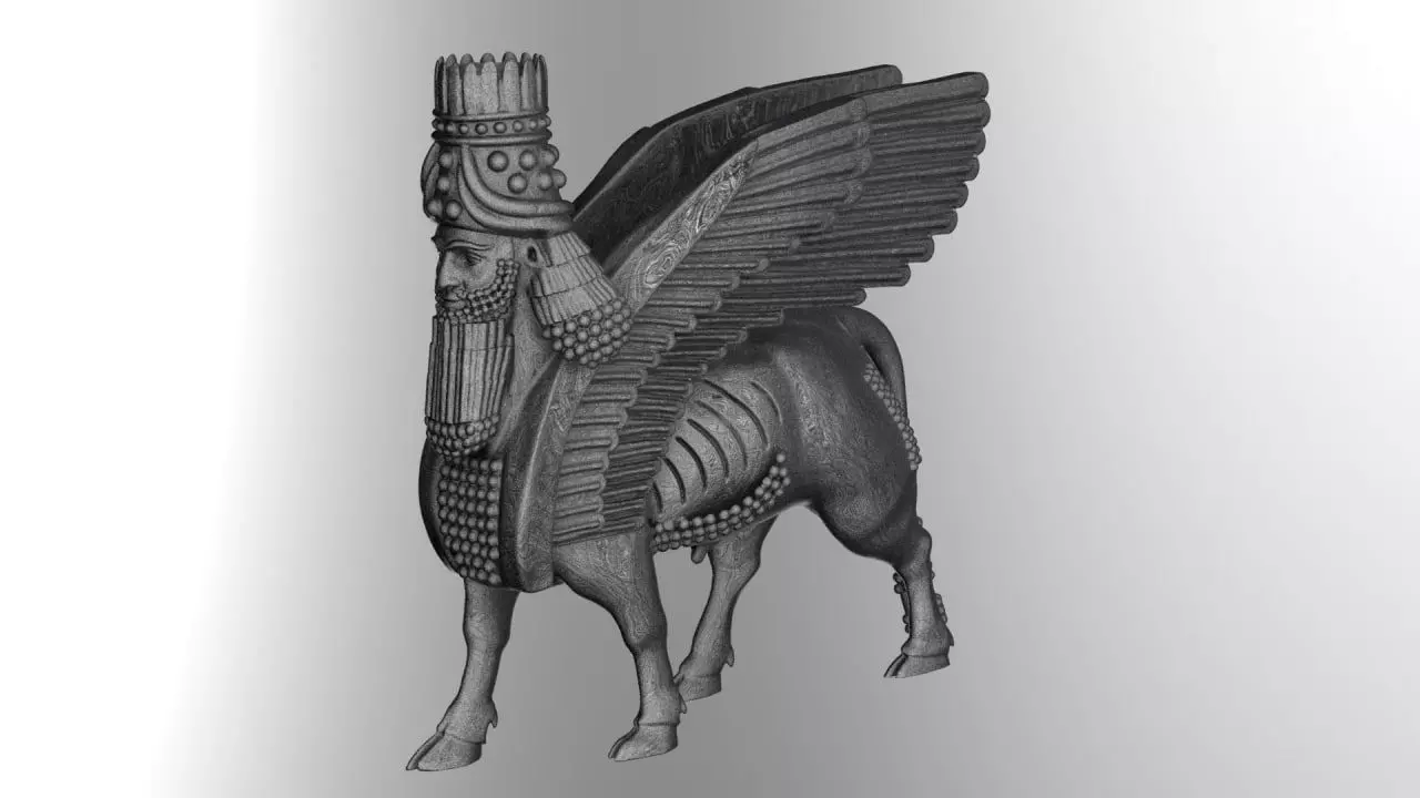 Assyrian door guard 3D print model