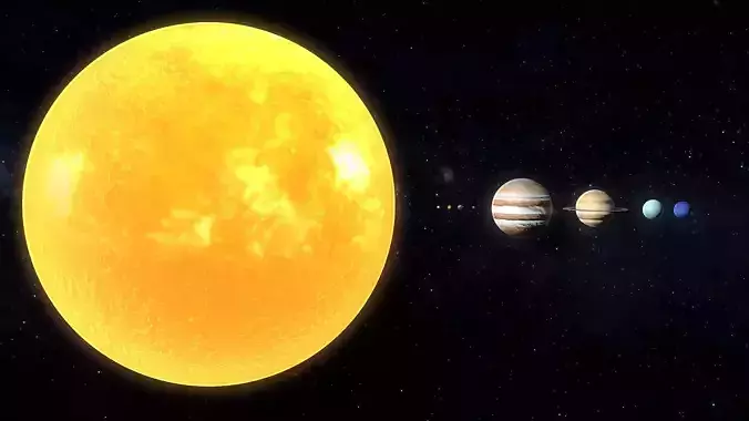 Solar System 3D Model 8K Low-poly 3D model