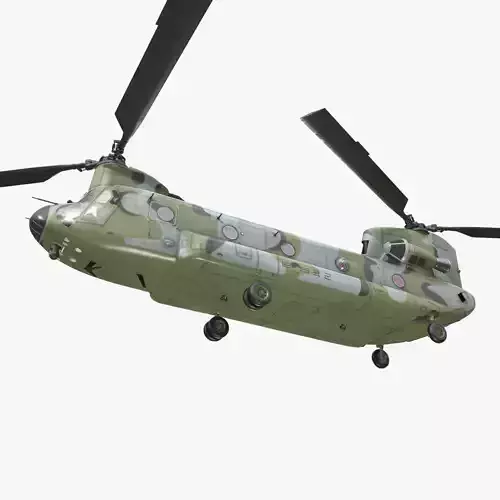 CH-47 Chinook Korean Army Basic Animation Low-poly 3D model