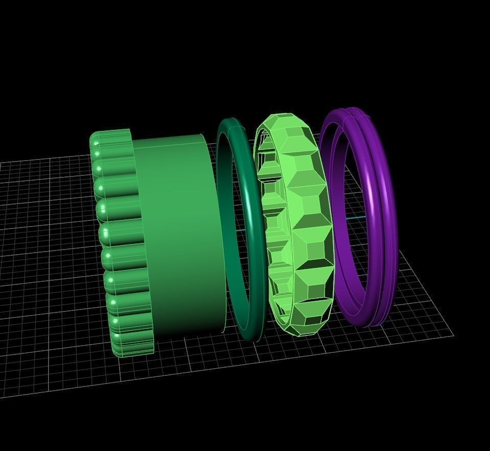 Compound ring 3D print model_4