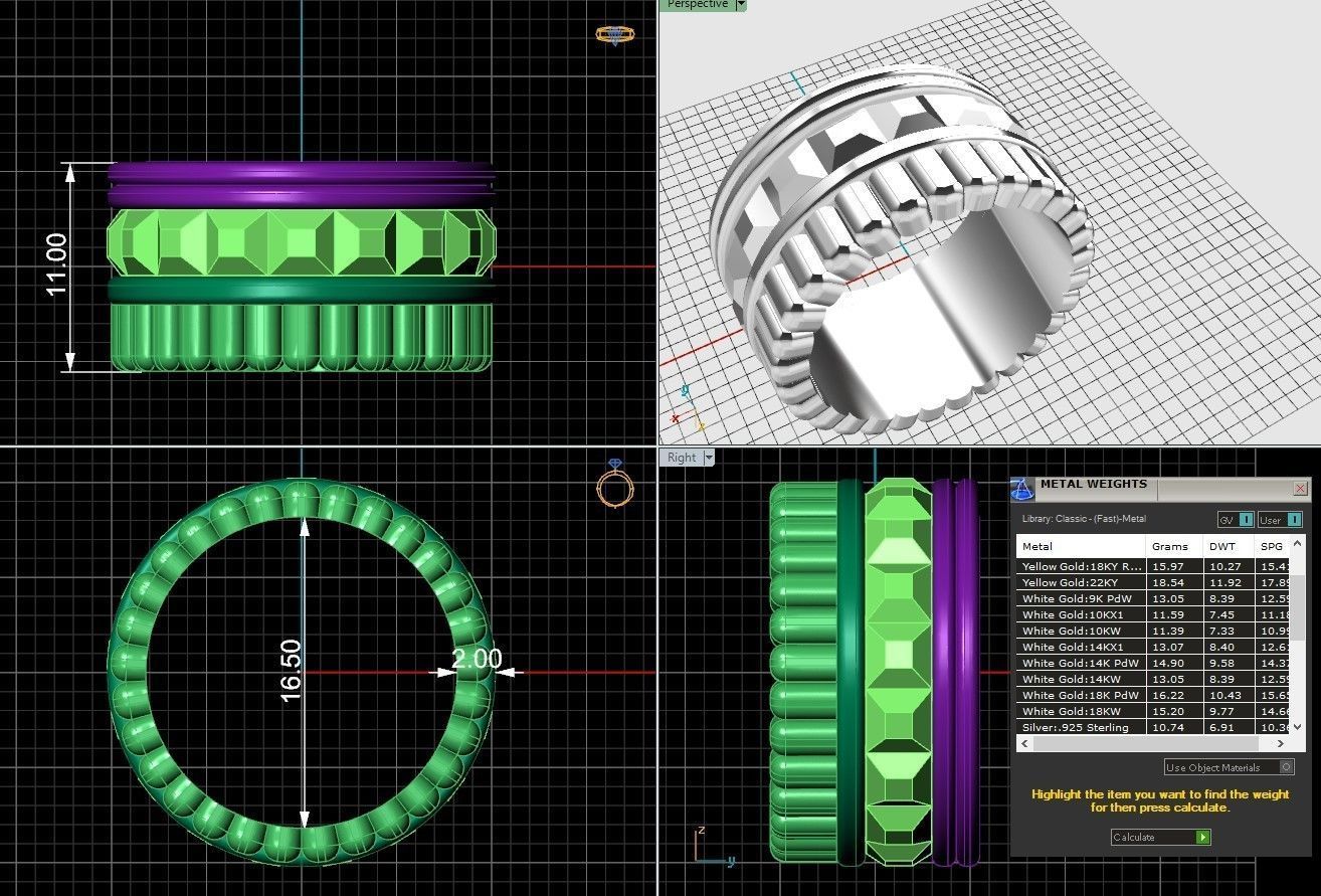 Compound ring 3D print model_3