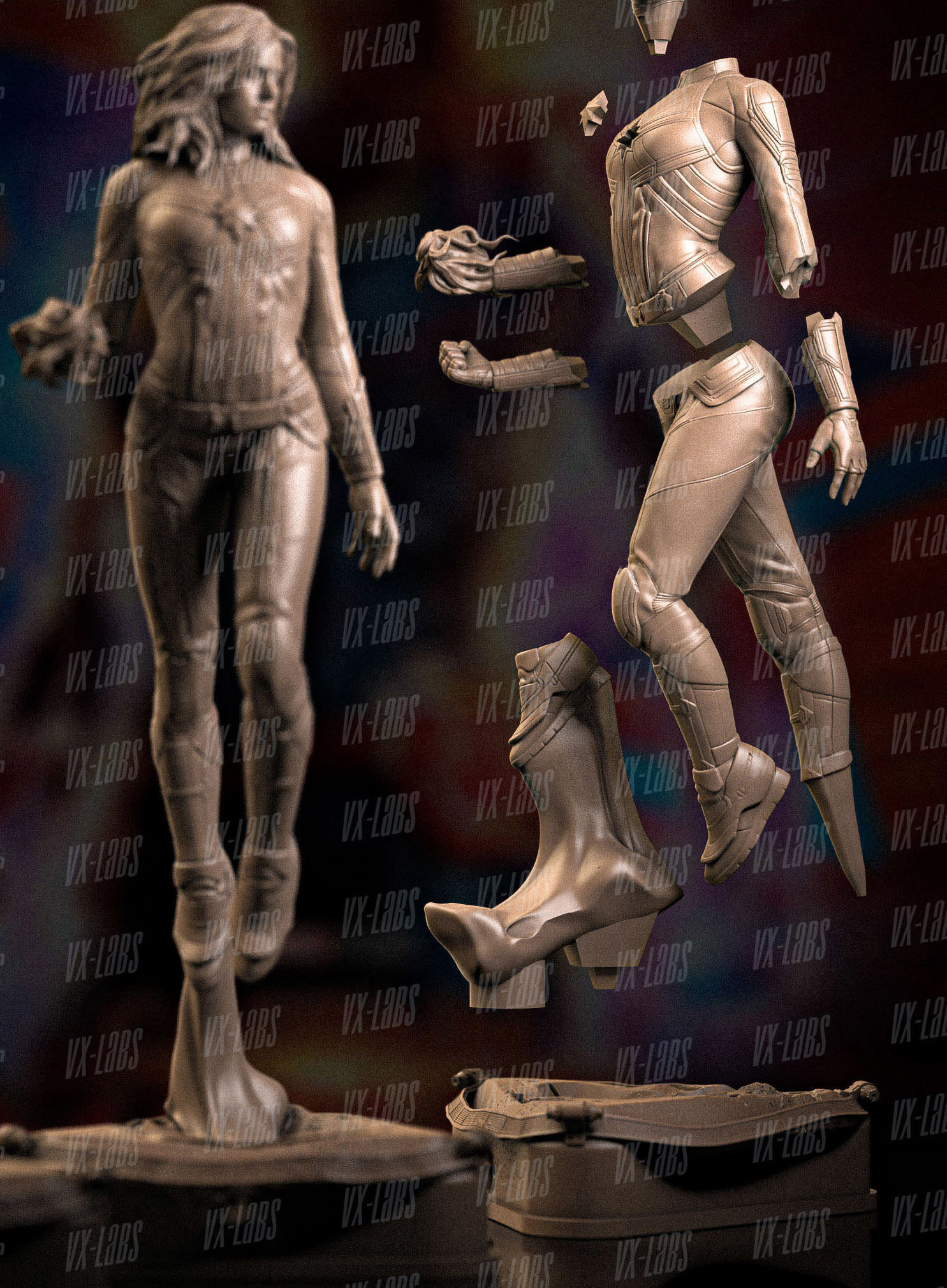 Captain Marvel Including Adult Version 3D print model_2