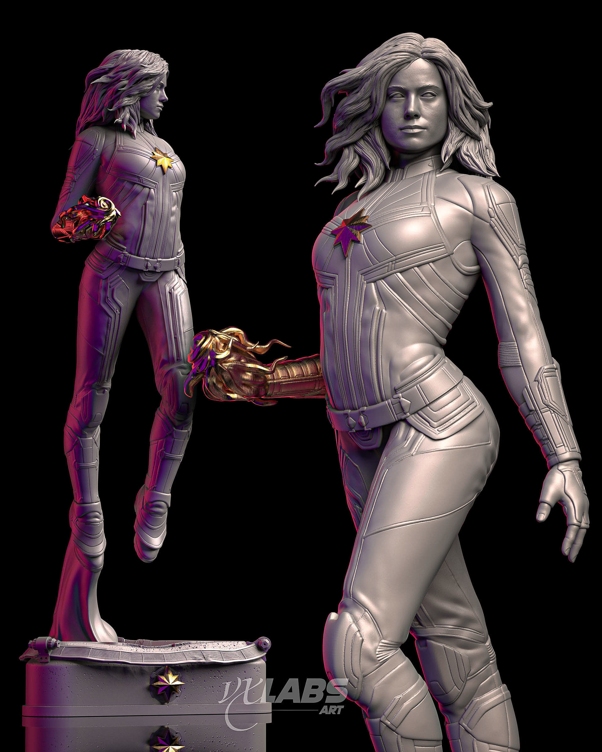 Captain Marvel Including Adult Version 3D print model_3