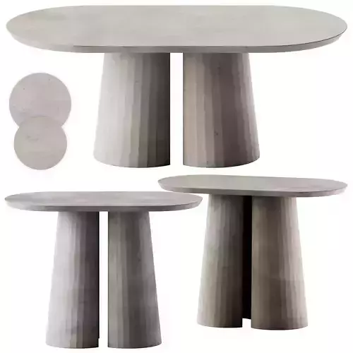 Fusto Oval Coffee Tables by Forma and Cemento