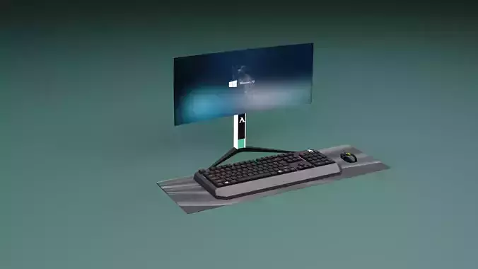 Monitor setup  Free 3D model