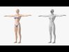 Natural Female 01 T-Pose Base Mesh 3D model_1