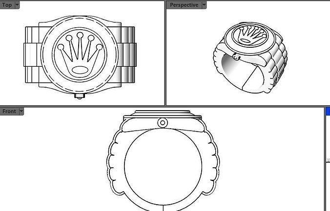 Crown clock ring  3D print model
