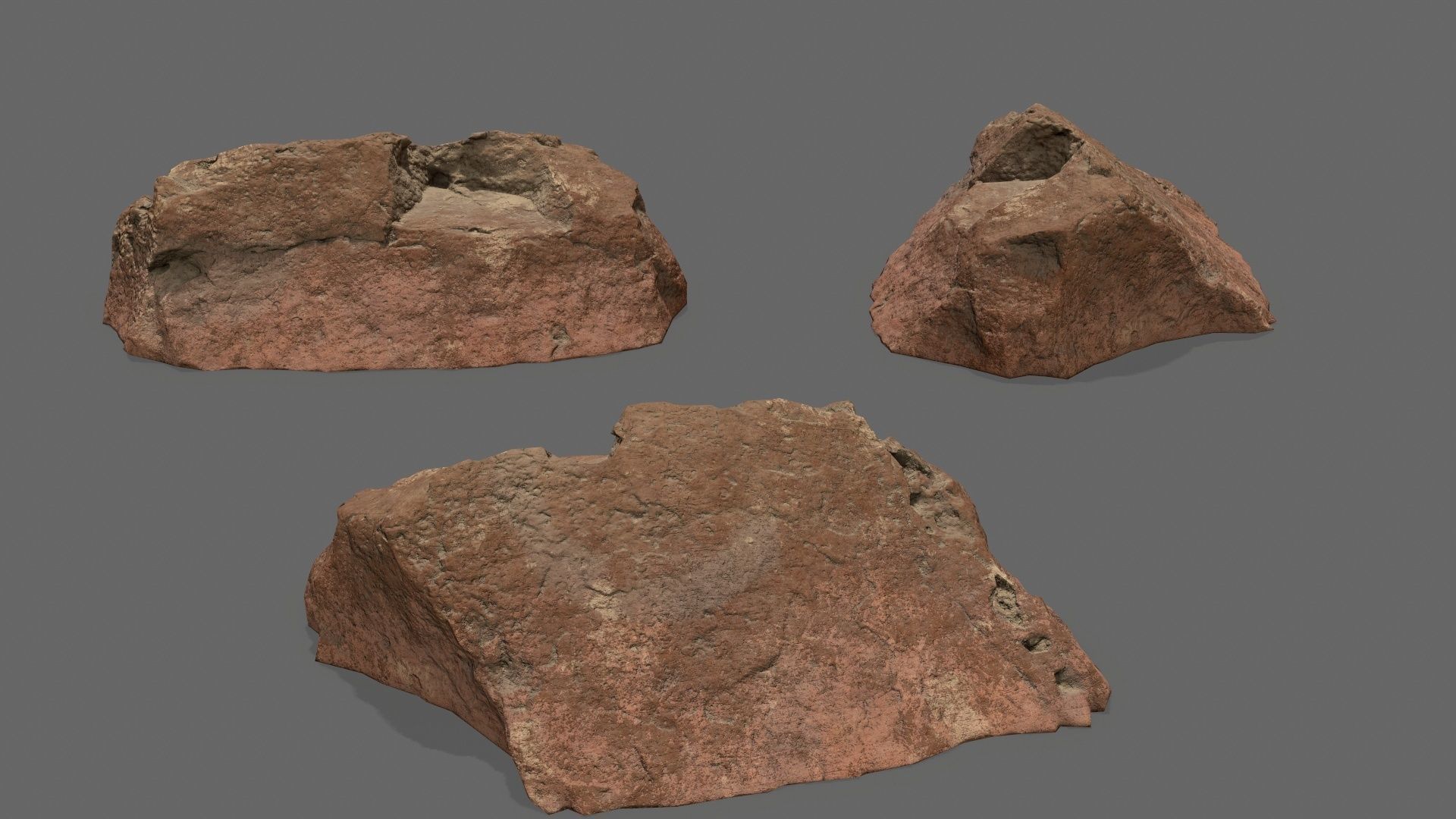 desert rocks Low-poly 3D model_20