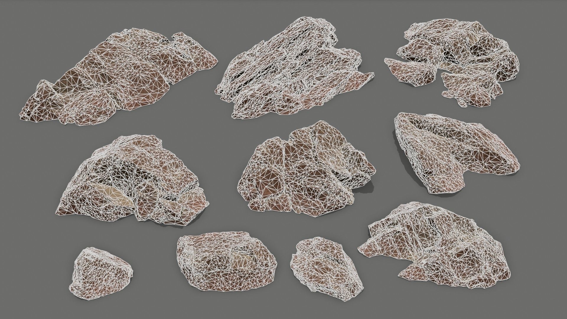 desert rocks Low-poly 3D model_21