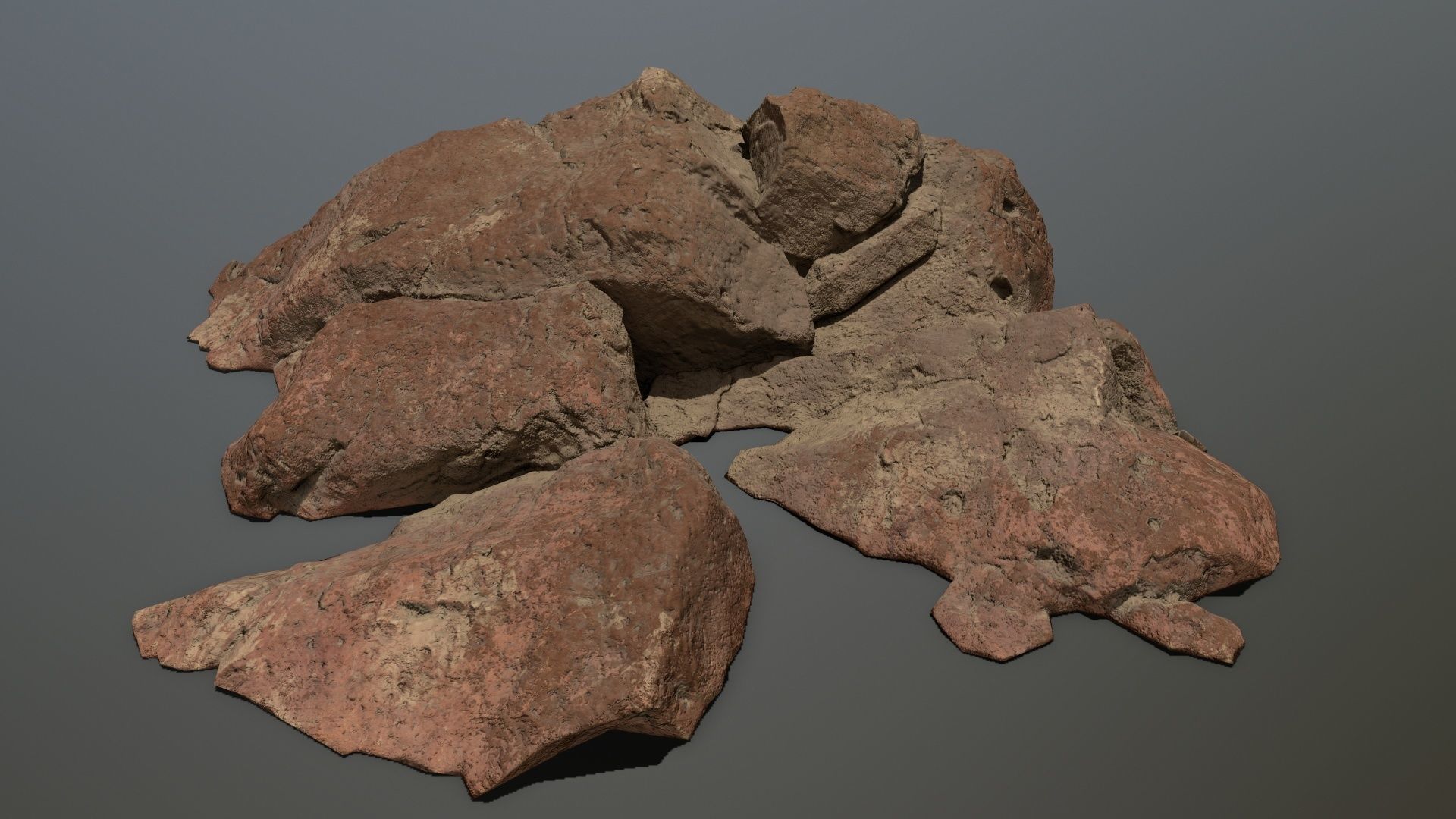 desert rocks Low-poly 3D model_9