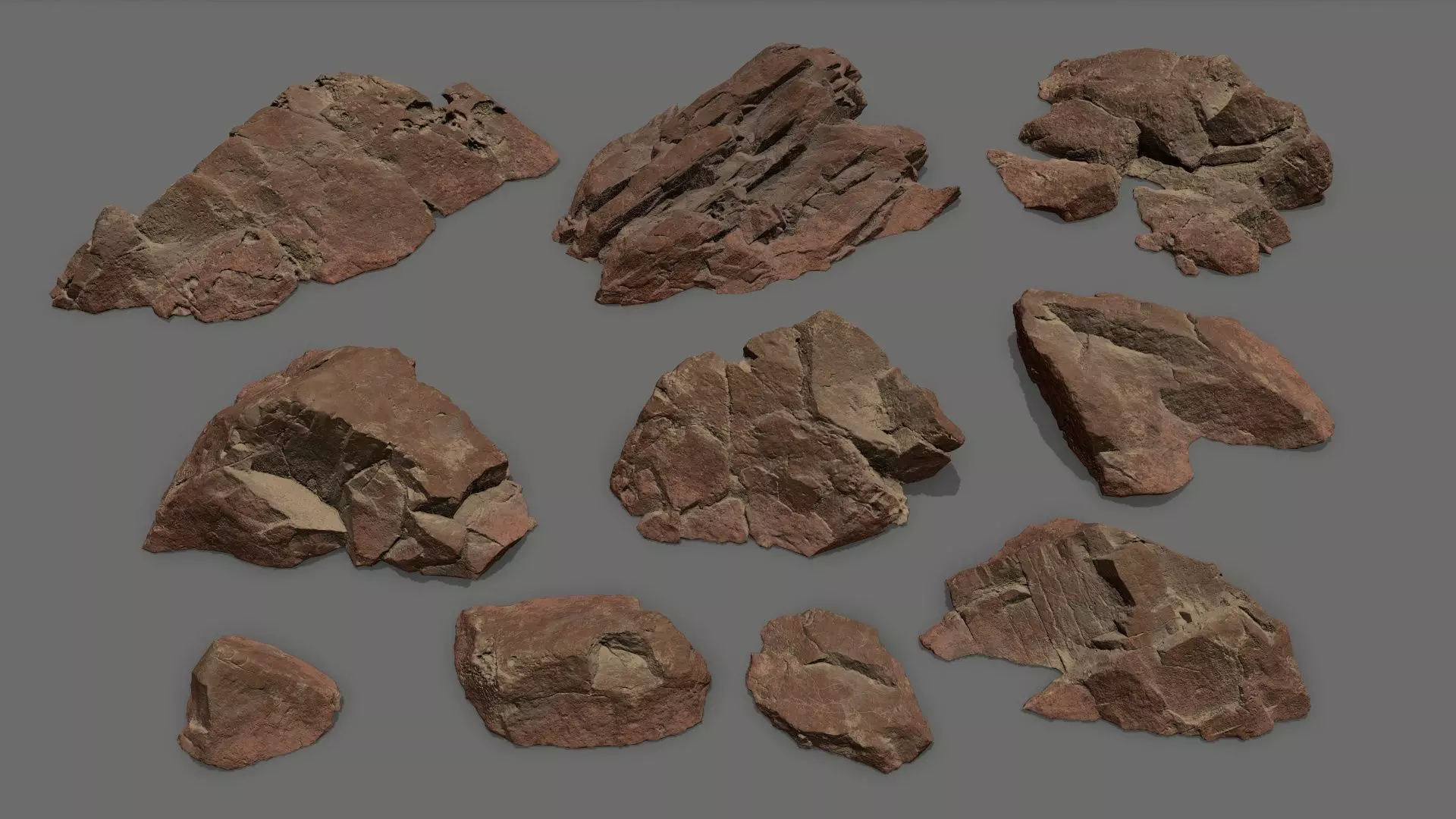 desert rocks Low-poly 3D model_0