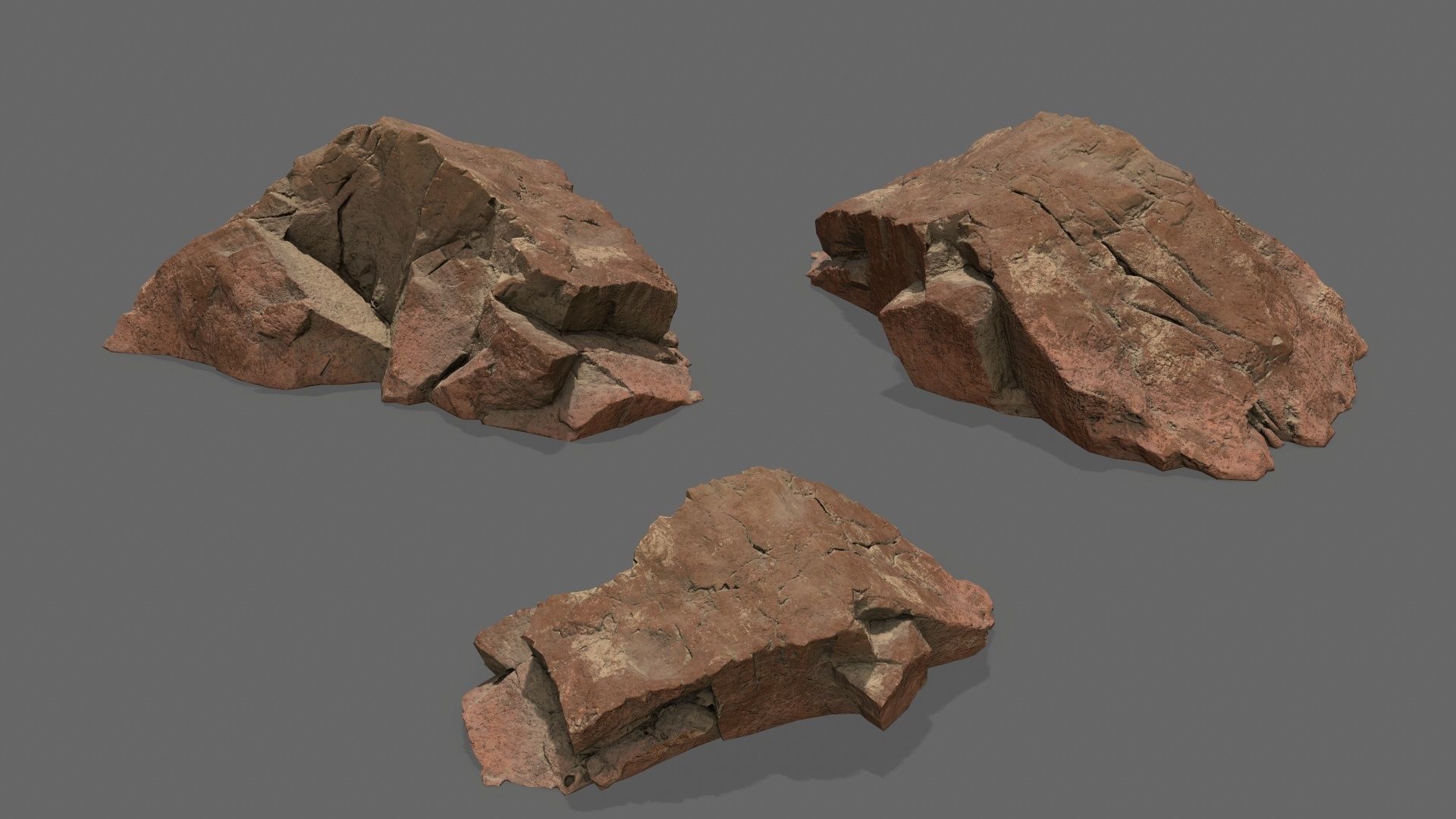 desert rocks Low-poly 3D model_14