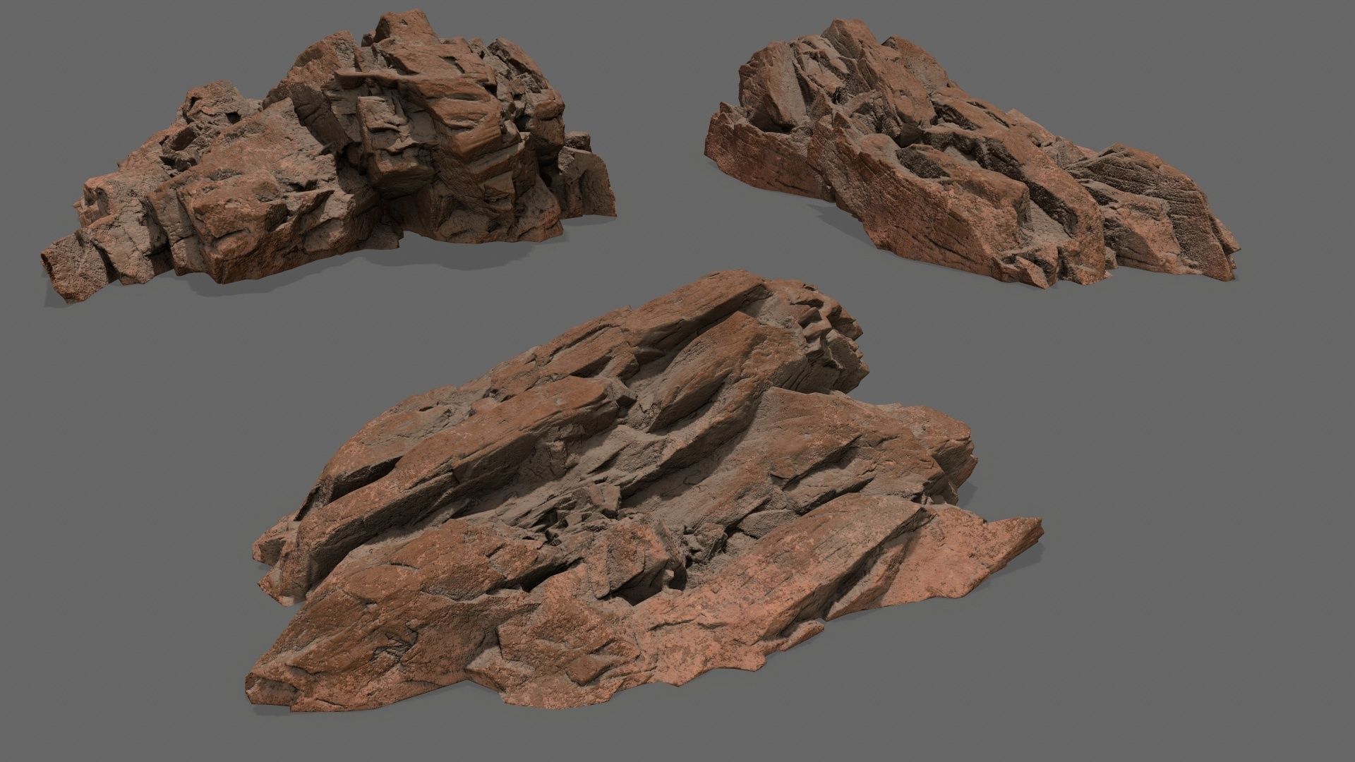 desert rocks Low-poly 3D model_11