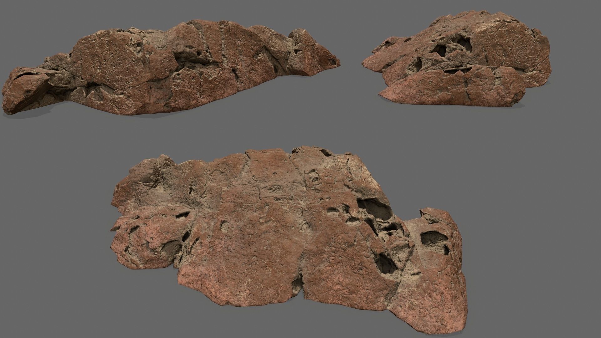 desert rocks Low-poly 3D model_17