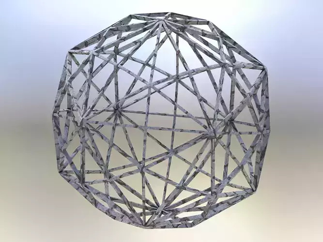 Wireframe Shape Disdyakis Triacontahedron 3D print model
