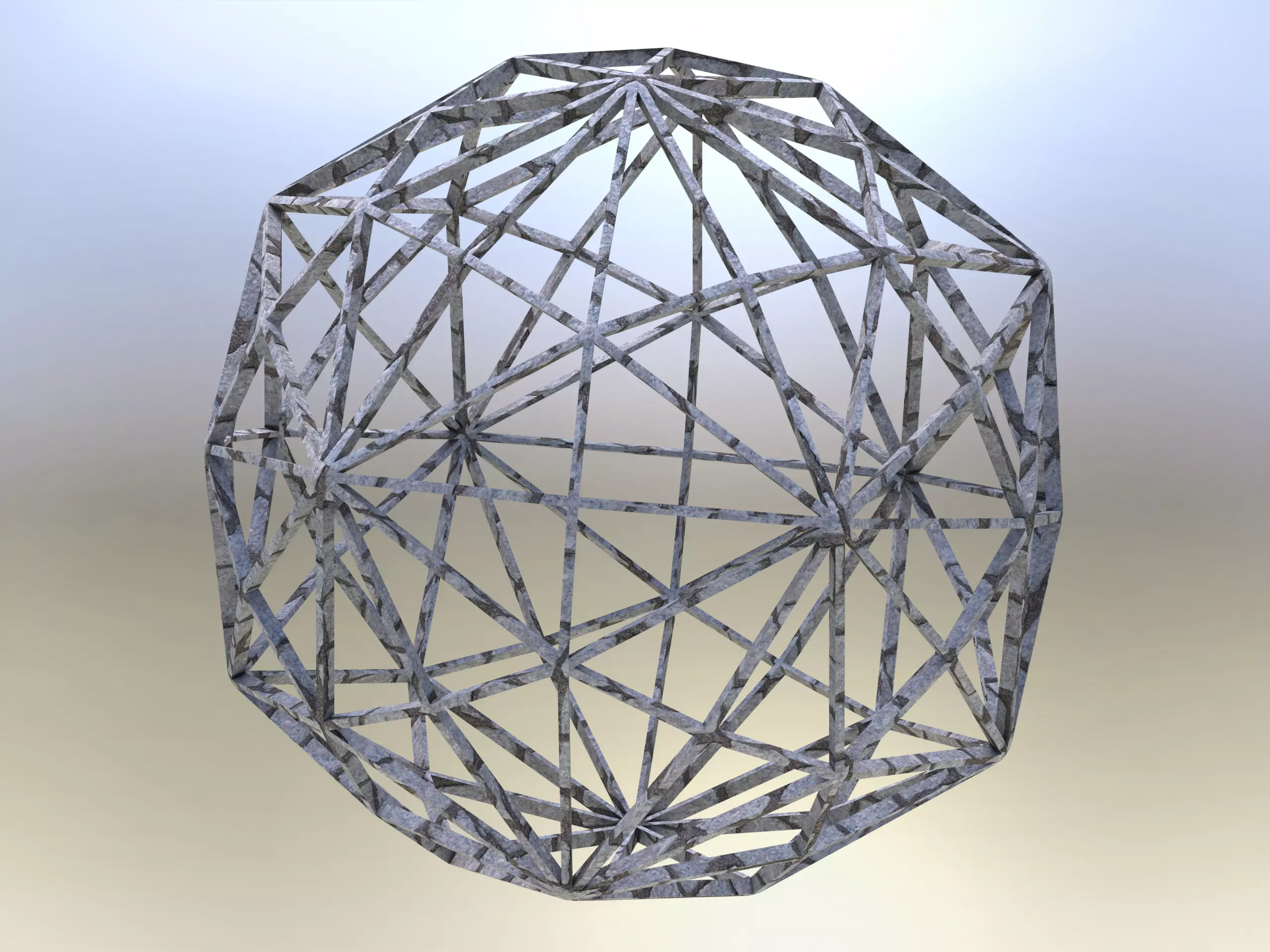 Wireframe Shape Disdyakis Triacontahedron 3D print model