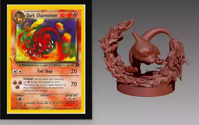 Charmeleon in fire tornado Pokemon OBJ STL