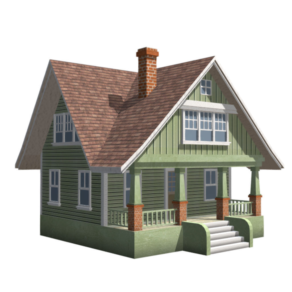 Low Poly PBR Houses Exteriors Pack 3D Model Collection_7