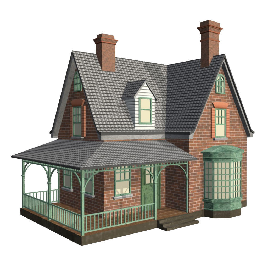 Low Poly PBR Houses Exteriors Pack 3D Model Collection_9