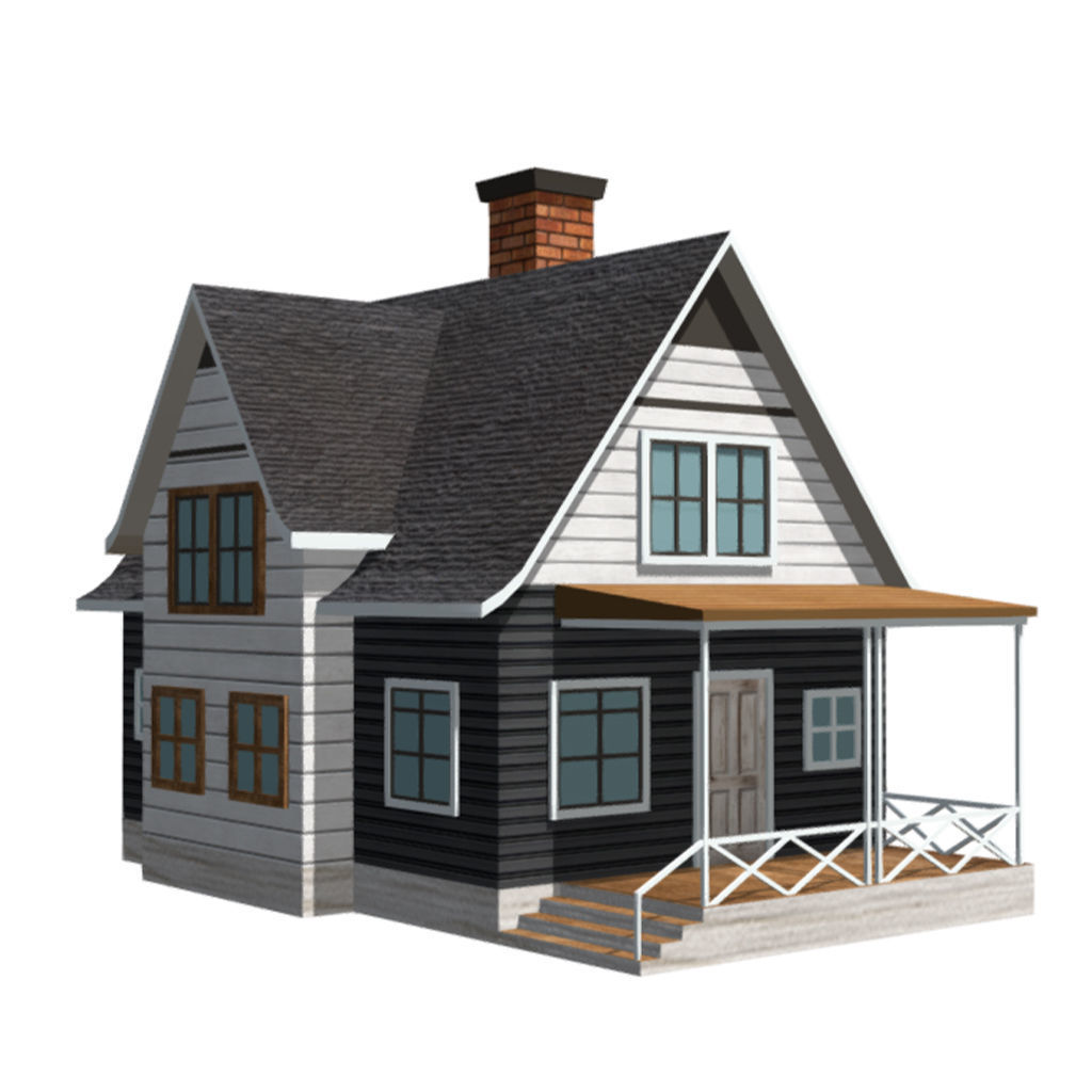Low Poly PBR Houses Exteriors Pack 3D Model Collection_13