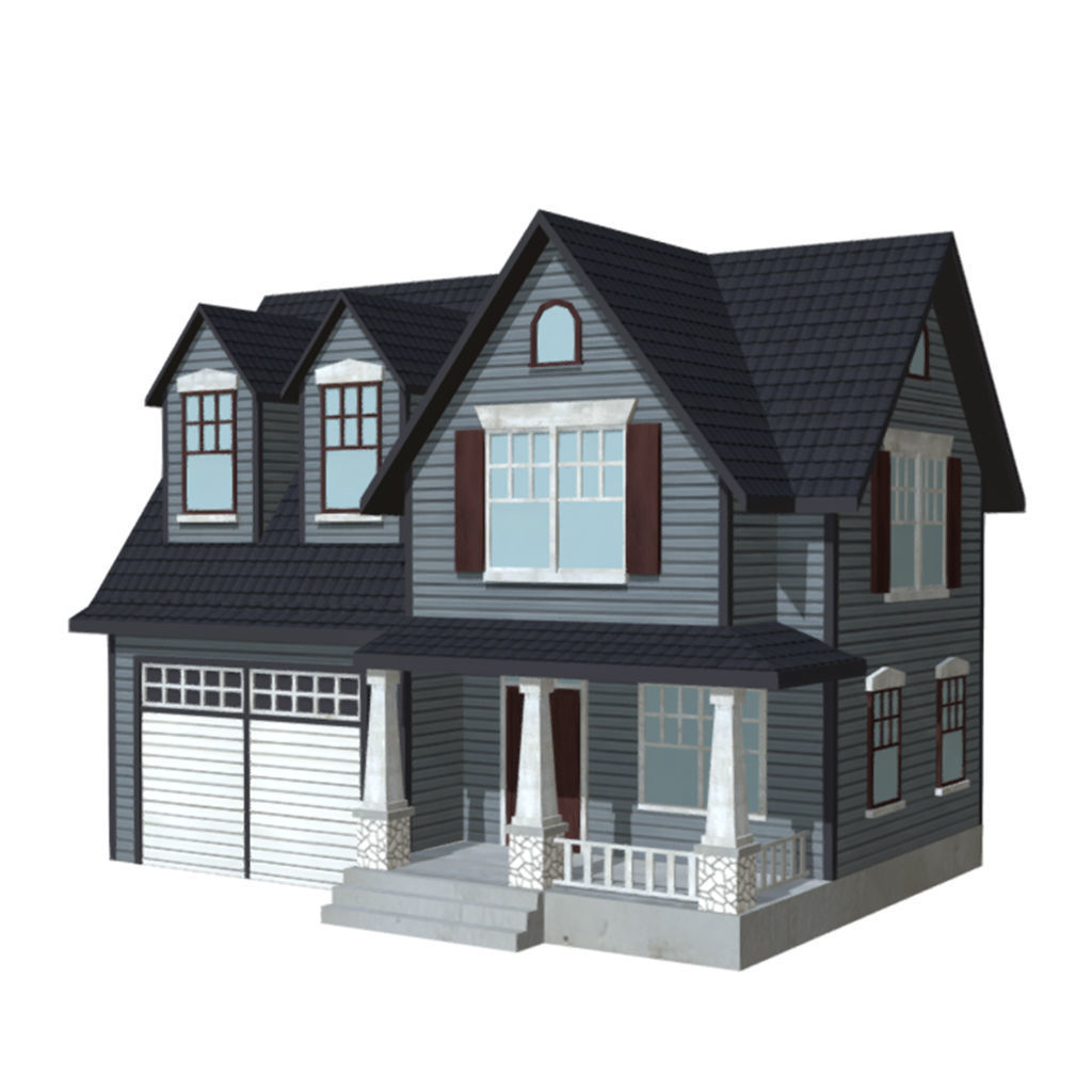 Low Poly PBR Houses Exteriors Pack 3D Model Collection_10