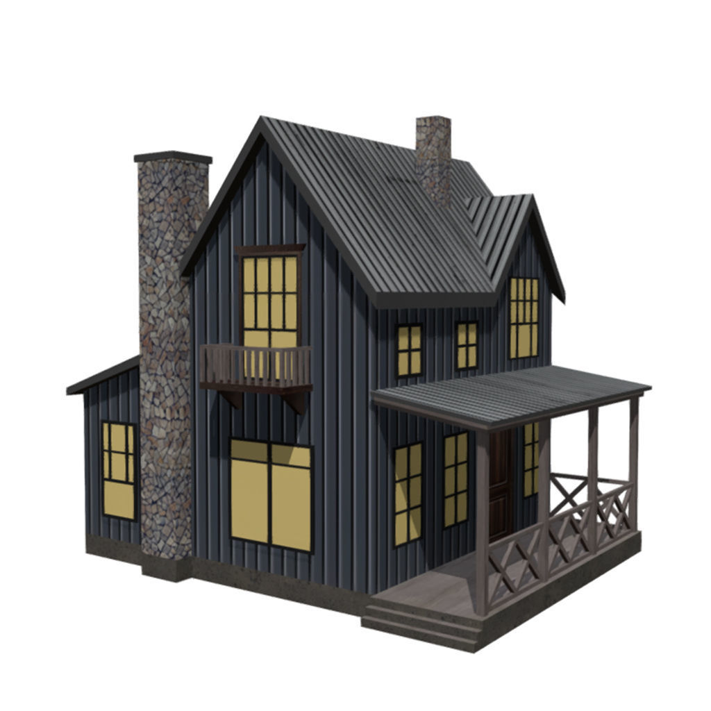 Low Poly PBR Houses Exteriors Pack 3D Model Collection_15