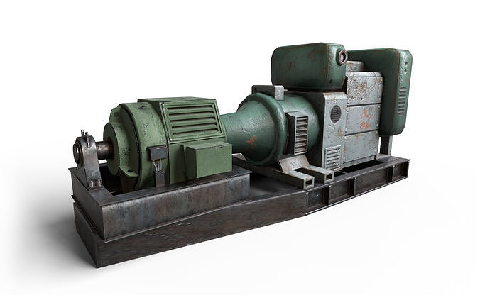 Industrial generator Low-poly 3D model