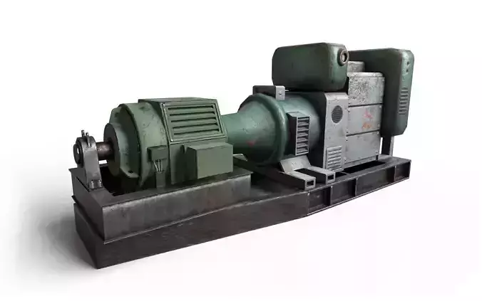 Industrial generator Low-poly 3D model