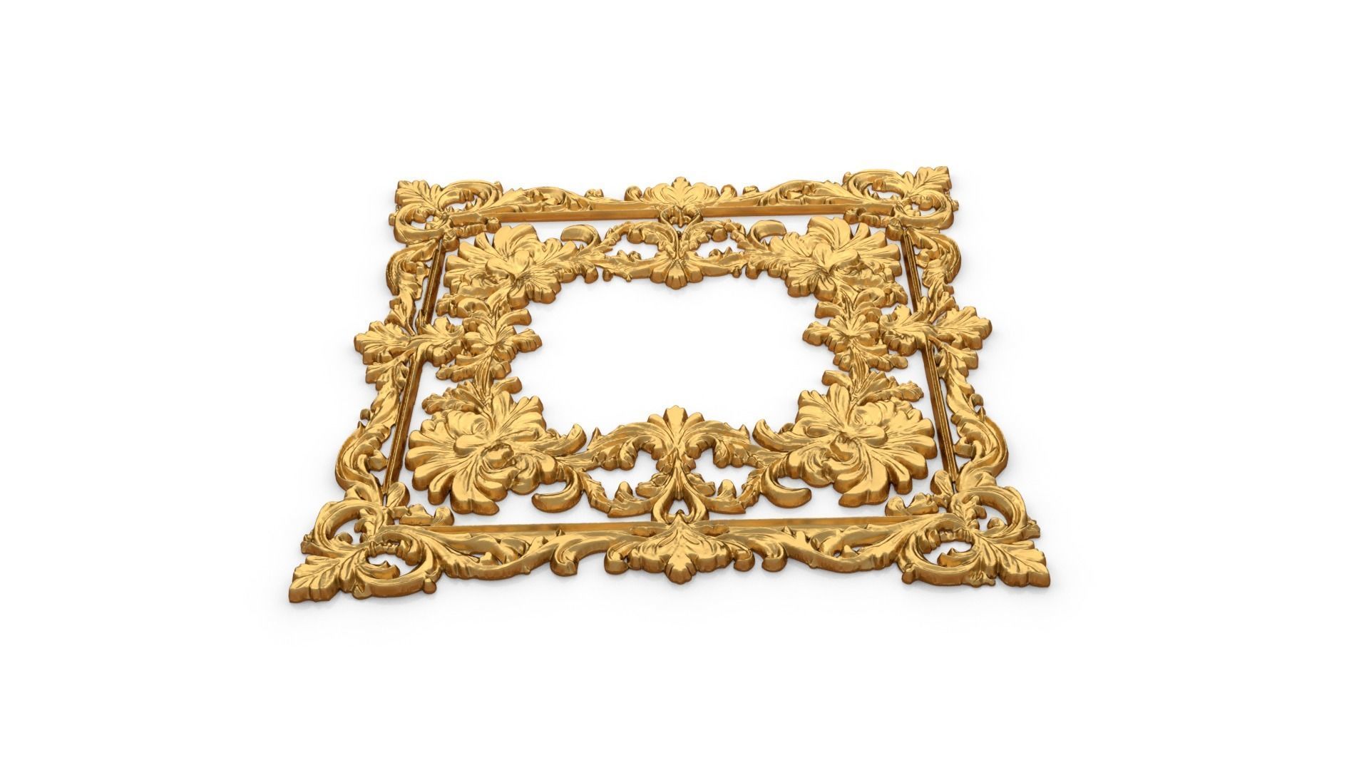 Plaster decorative frame ornament 13 3D model_3