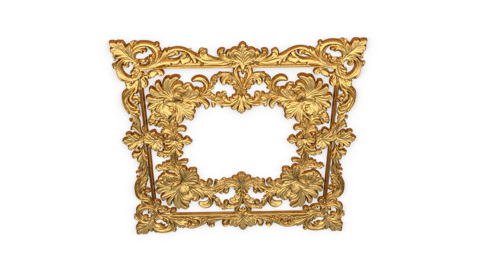 Plaster decorative frame ornament 13 3D model_4