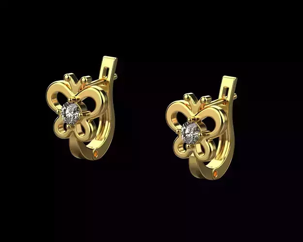 Stylish Butterfly Earrings with Diamonds 0178