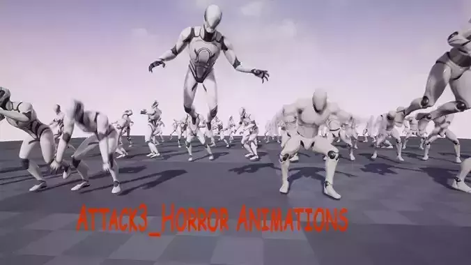 Attack3 Horror Animations 3D model