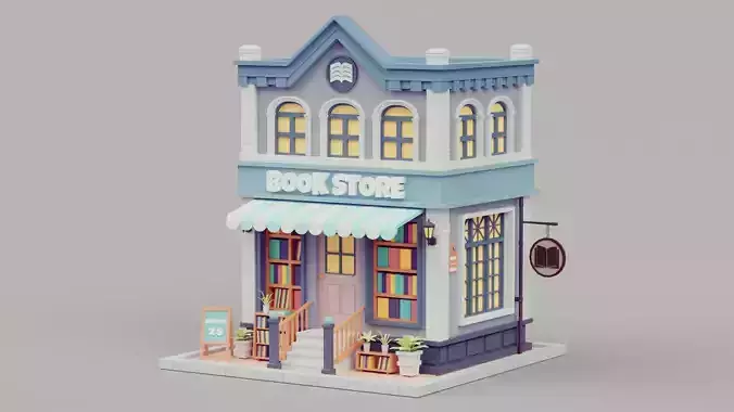 cartoon bookstore 01