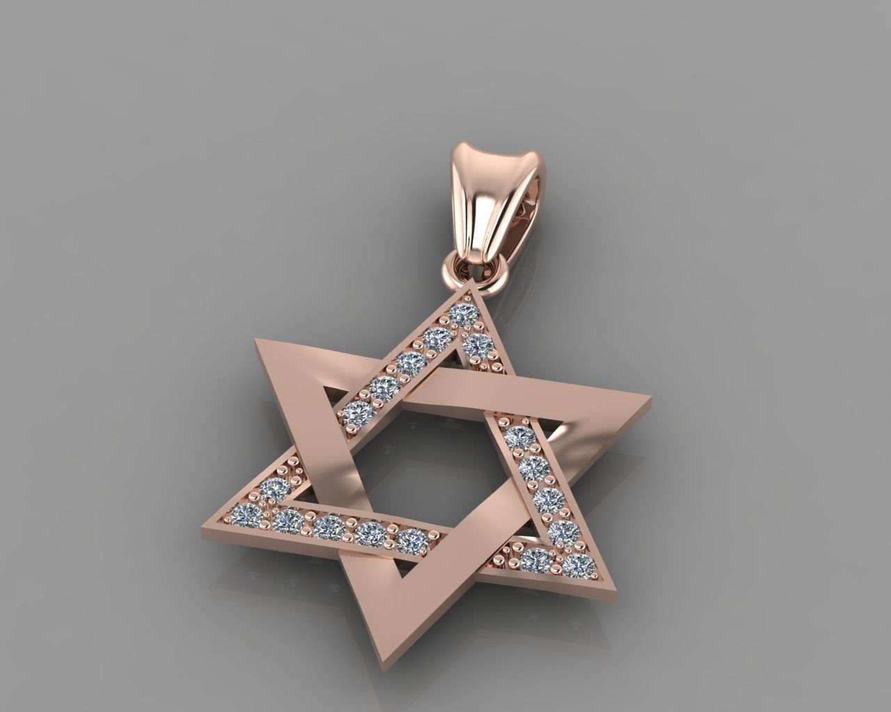 star of david pendant p0027 3D print model_2