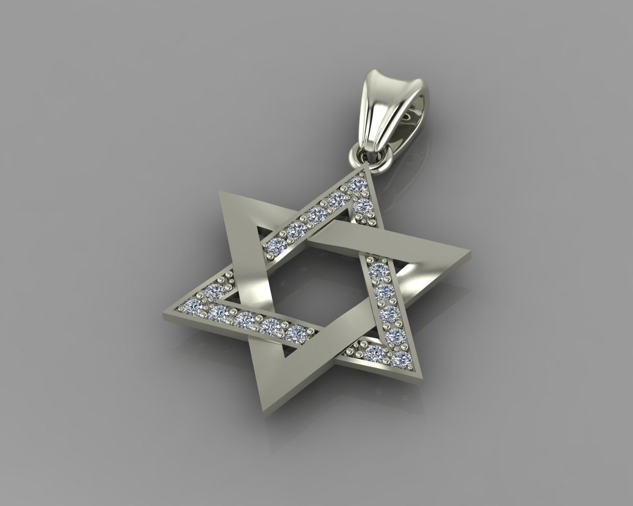 star of david pendant p0027 3D print model_4