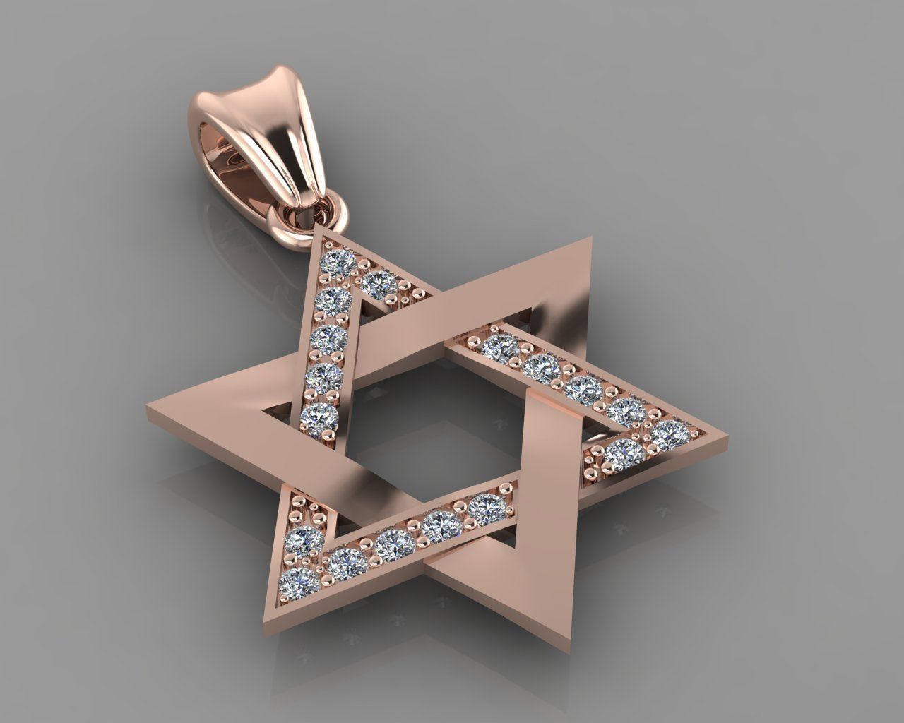 star of david pendant p0027 3D print model_1